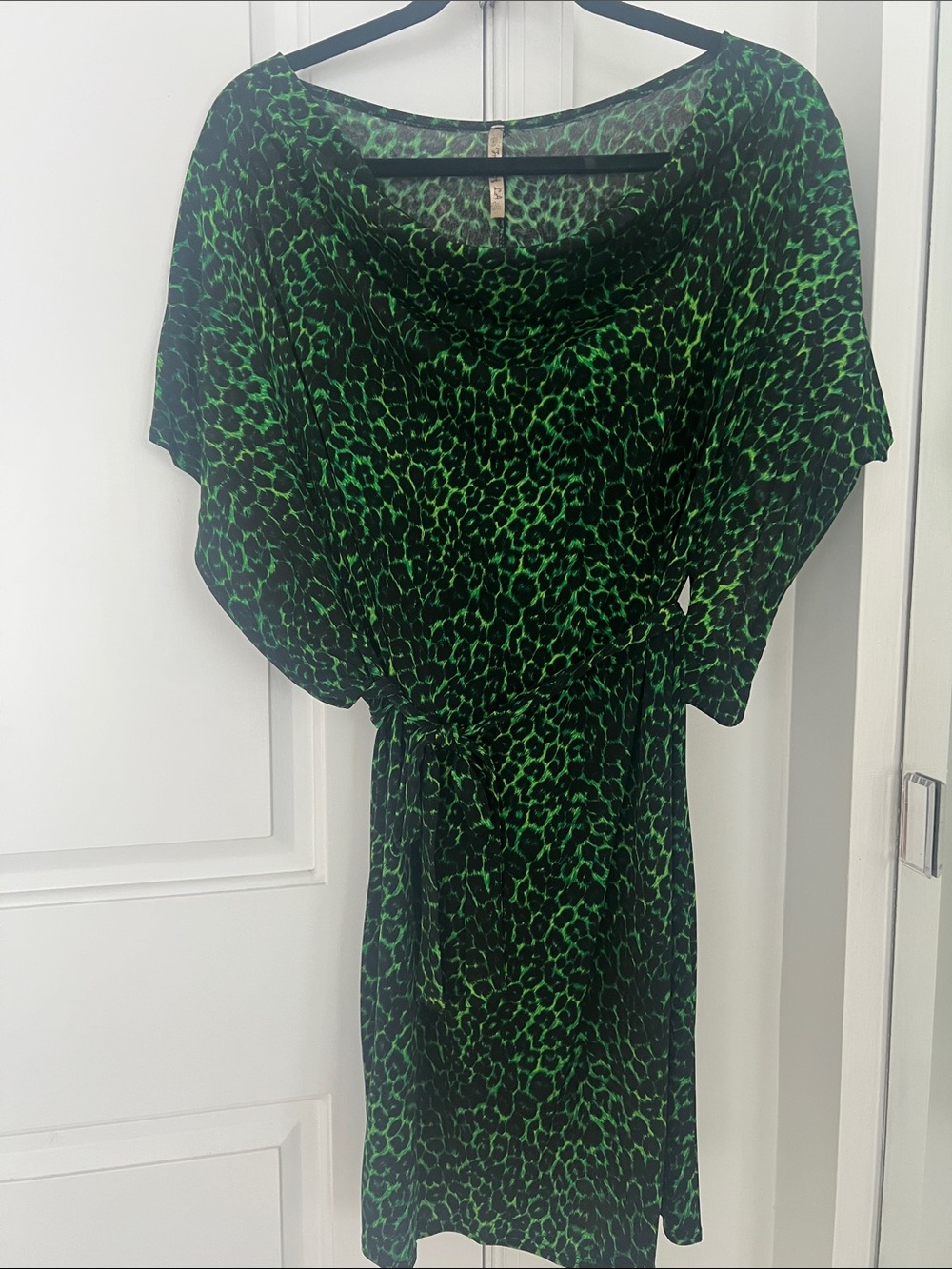 “fresh of LA” HOT Green and Black Animal-Print MINI Dress